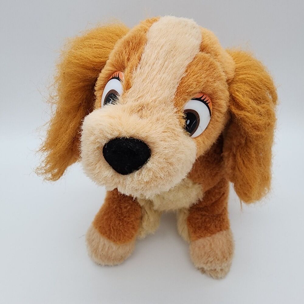 Vintage Lady and the Tramp Dog Plush 10" Tan Posable Legs Floppy Ears Sears